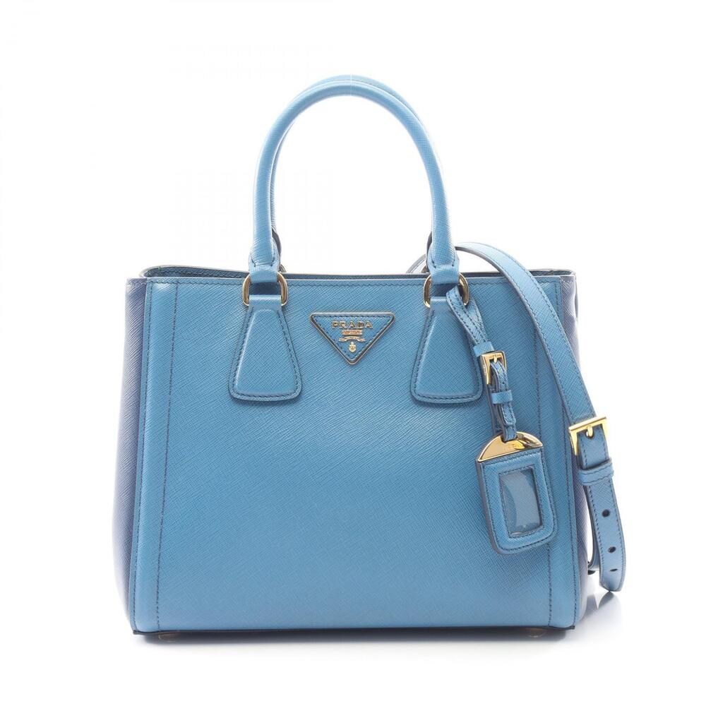 Prada SAFFIANO LUX Galleria Handbag Leather Blue Navy Blue